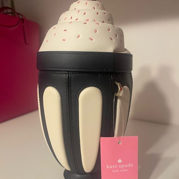 Kate Spade Cream and Black Crossbody Bag with Cupcake Design - Picture 2 of 4